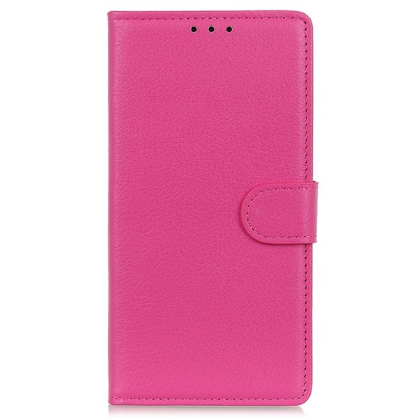 Galaxy S25 Plus / S24 Plus Fodral Litchi Läder Rosa
