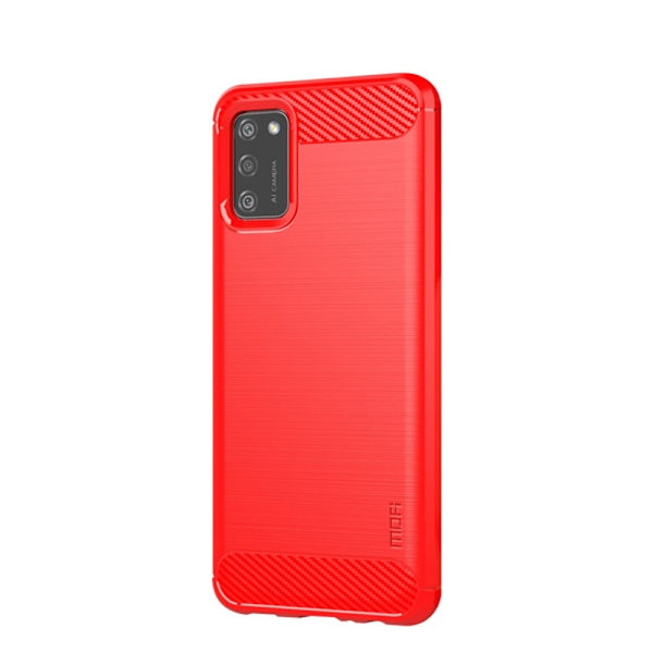 Samsung Galaxy A02s - MOFI Borstad Stål Textur Skal - Röd Red Röd