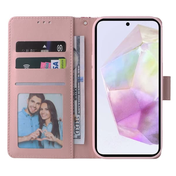 Samsung Galaxy A18/A17/A26 Fodral Läder Marmor Rosa