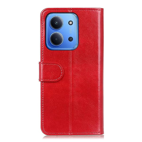 Xiaomi Redmi 15C Fodral Crazy Horse Läder Röd