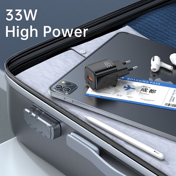 Mcdodo 33W GaN PD USB-C/USB-A Väggladdare Svart