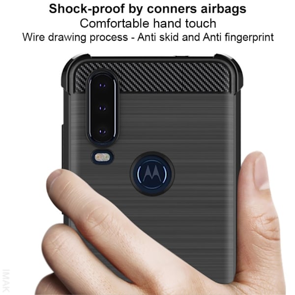 Motorola One Action - IMAK Vega Airbag TPU Skal - Svart Black Svart