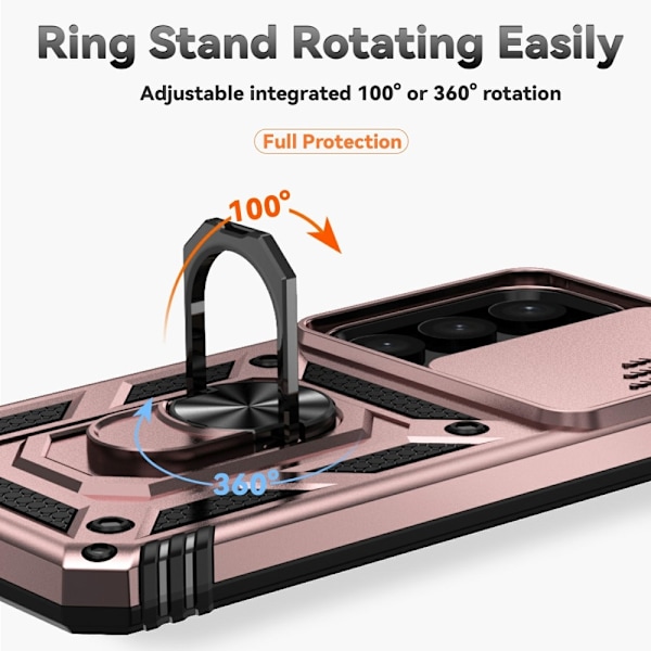Samsung Galaxy S25 Plus Skal Hybrid Ring CamShield Roséguld