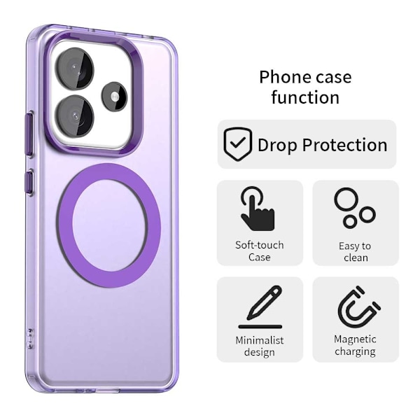 Xiaomi Redmi Note 14 5G Skal MagSafe Matt Hybrid Lila