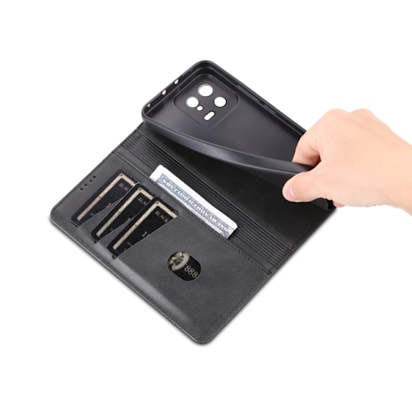 AZNS Xiaomi 13 5G Fodral Flip Läder Svart