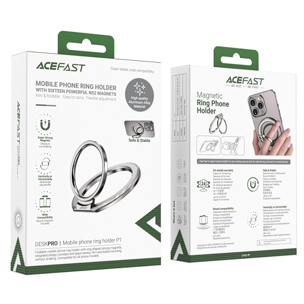 Acefast MagSafe Magnetisk Ringhållare Silver