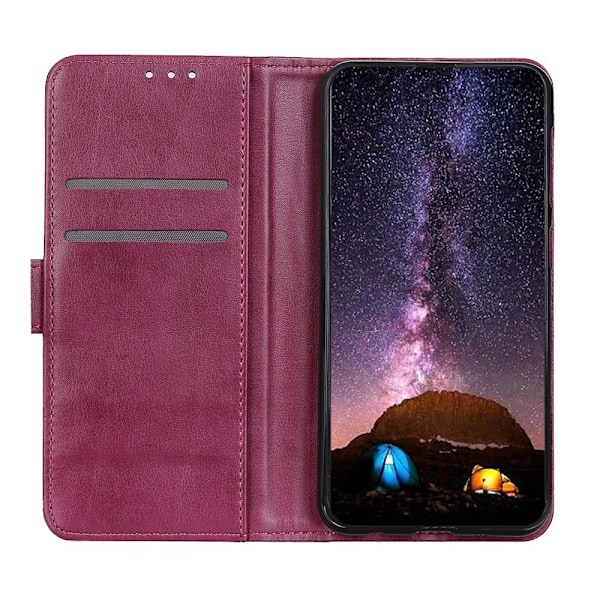 Samsung Galaxy A72 - Nit Dekor Läder Fodral - Röd Red Röd