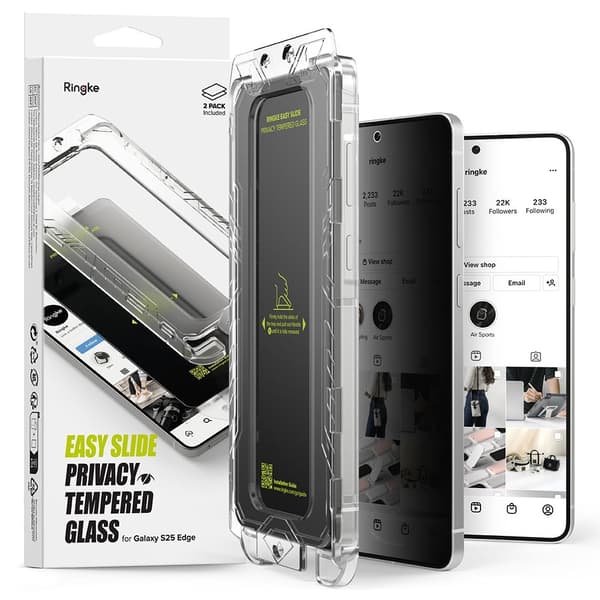 Ringke Galaxy S25 Edge 2-PACK Easy Slide Skärmskydd Privacy