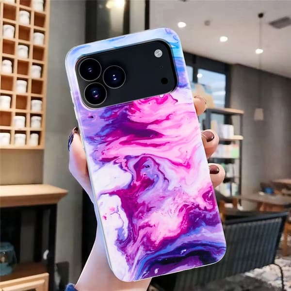iPhone 17 Pro Skal TPU Marmor Lila