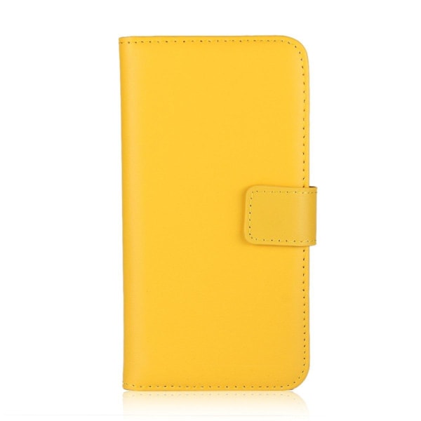 Huawei P40 Pro - Plånboksfodral I Äkta Läder - Gul Yellow Gul