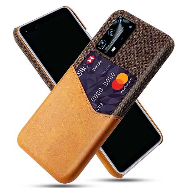 Huawei P40 - Skal med plats för kort - Brun Brown Brun