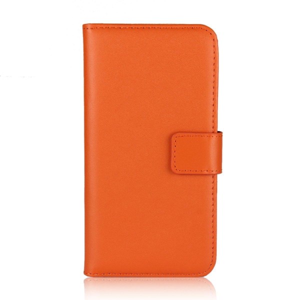iPhone XR - Plånboksfodral I Äkta Läder - Orange Orange Orange