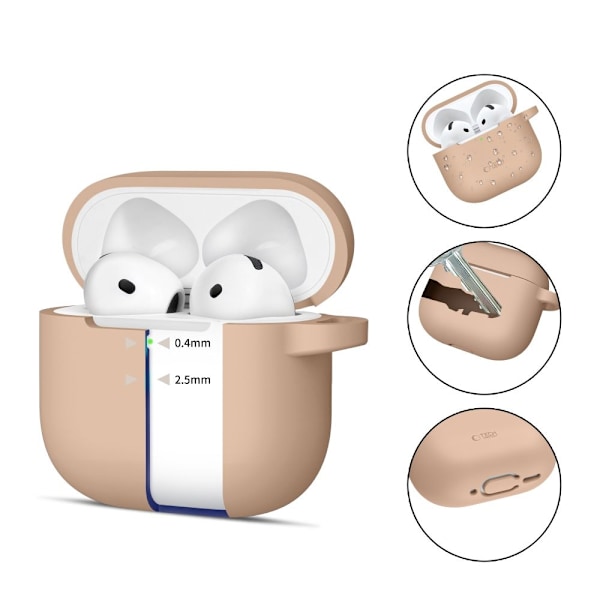 Tech-Protect AirPods 4 Skal Silikon Hook Caffe Latte