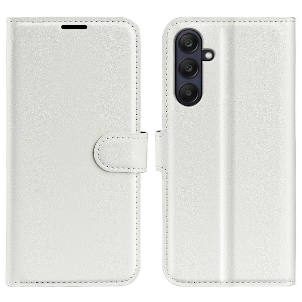 Samsung Galaxy A16 / A26 5G Fodral Litchi Läder Textur Vit