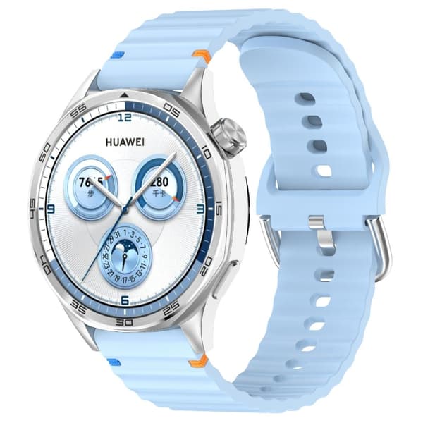 Klockarmband 20 mm Silikon Wave Design Ljus Blå