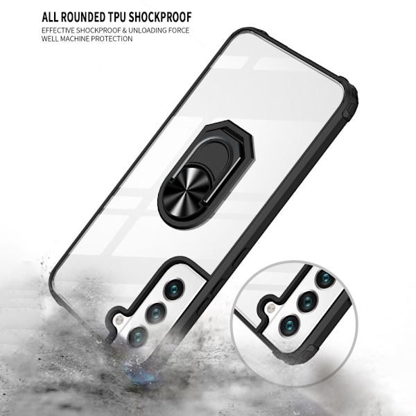 Samsung Galaxy S22 Plus Skal Shockproof Hybrid Ring Röd