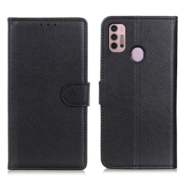 Motorola Moto G10/G20/G30 - Litchi Textur Fodral - Svart Black Svart