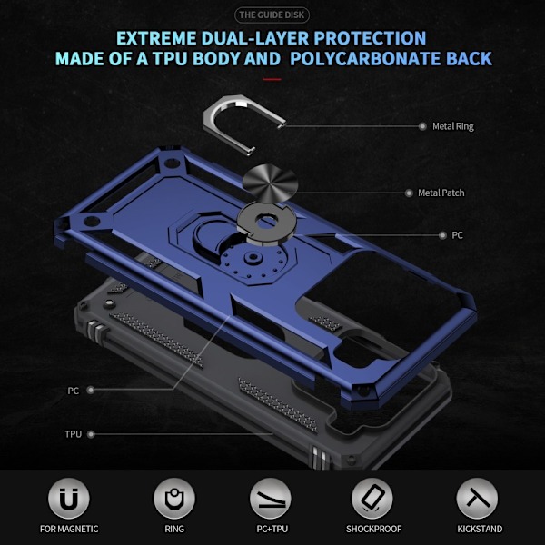 Xiaomi 15 Skal Shockproof Hybrid Ring Blå