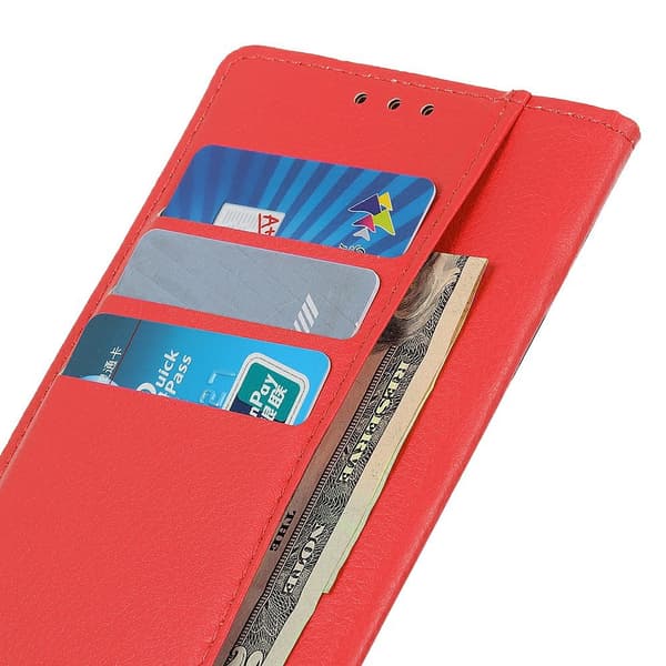 OnePlus 15R Fodral Litchi Läder Röd