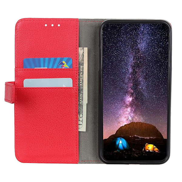 Xiaomi Mi 10T / 10T Pro - Litchi Läder Fodral - Röd Red Röd