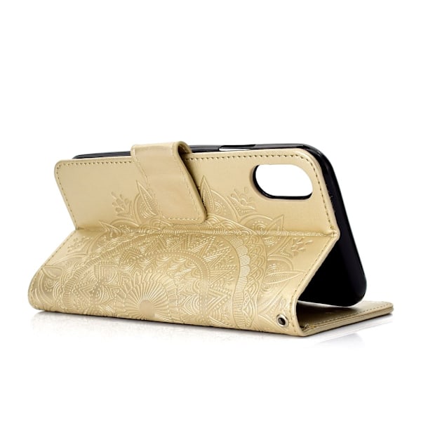 iPhone XR - Mandala Plånboksfodral - Guld Gold Guld