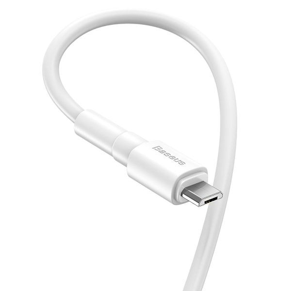 Baseus 1m 2.4A Micro USB Laddningskabel - Vit White Vit