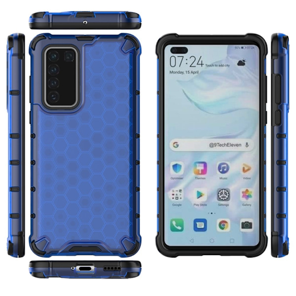 Huawei P40 - Armor Honeycomb Textur - Blå Blue Blå
