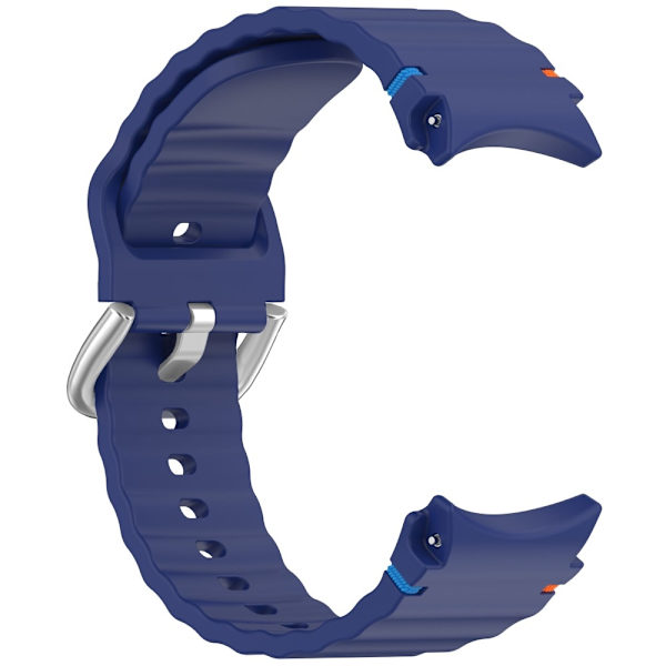 Galaxy Watch 5/5 Pro/6/7/FE Armband Silikon Wave Design Blå