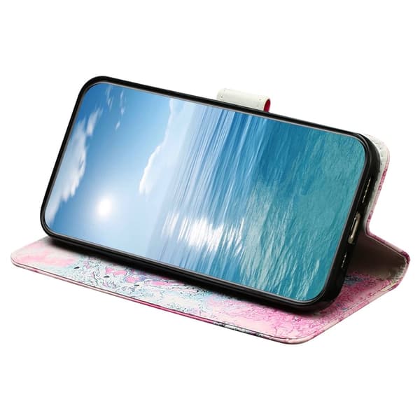 Samsung Galaxy S25 FE Fodral Med Tryck Rosa Marmor