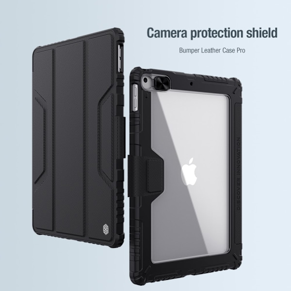 NILLKIN iPad 10.2 2019/2020/2021 Fodral CamShield Shockproof TriFold Svart Svart