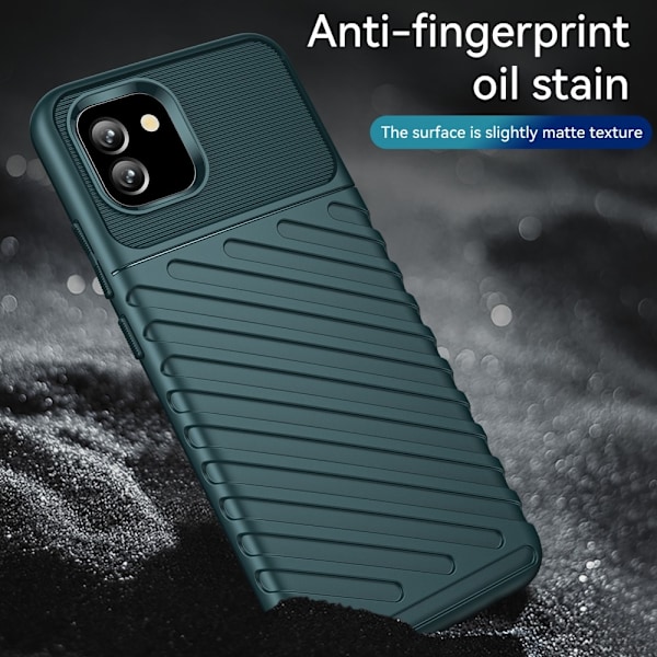 Samsung Galaxy A03 Skal Twill Textur Grön
