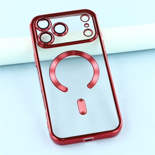 iPhone 17 Pro Max Skal MagSafe Electroplated TPU Röd