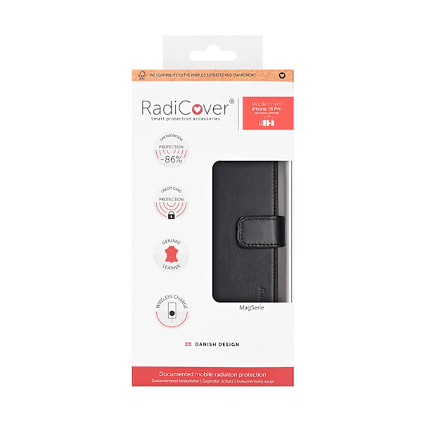 Radicover iPhone 16 Pro Fodral 2in1 MagSafe Äkta Läder Svart