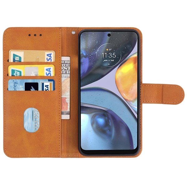 Motorola Moto G22 Fodral Läder Brun