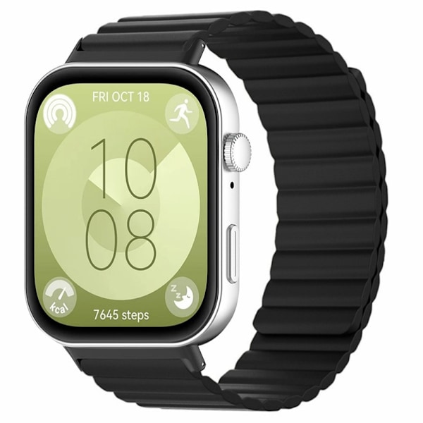 Huawei Watch Fit 3 Klockarmband Magnetiskt Justerbart Silikon Svart
