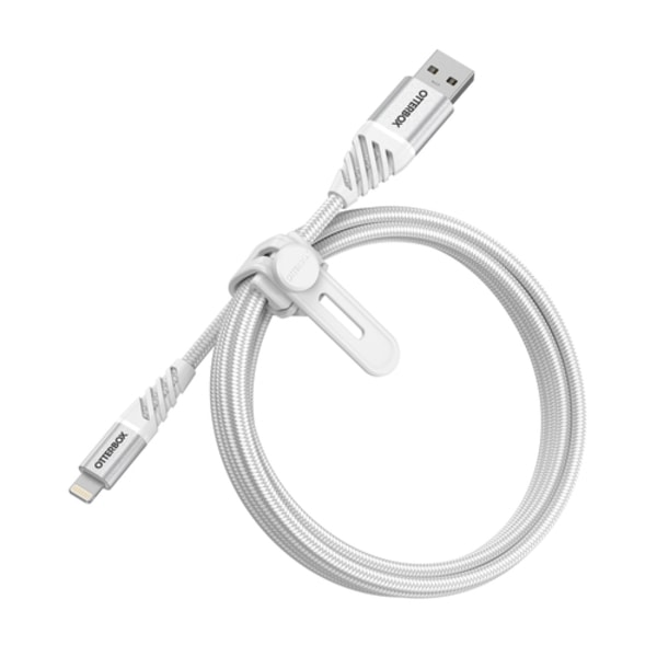 OtterBox Premium 1m Lightning - USB-A Kabel Nylonflätad Vit
