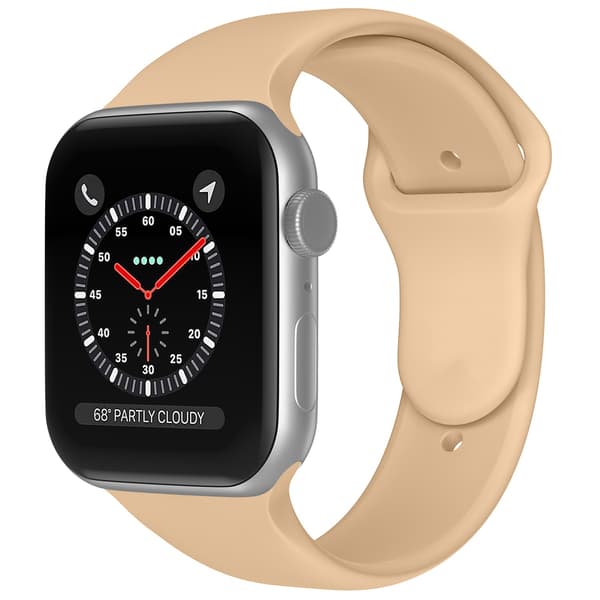 Apple Watch 42/44/45/46/49 mm Silikon Armband (S/M) Valnöt