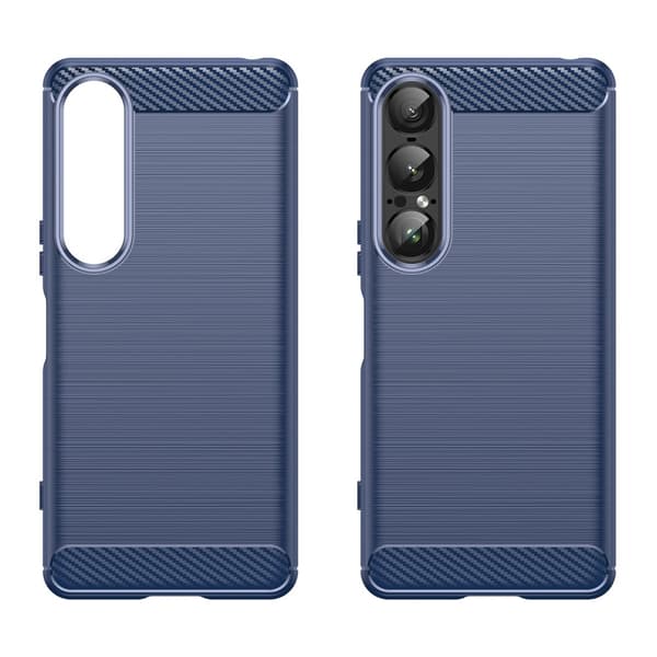 Sony Xperia 1 VII Skal Borstad Stål Textur Blå