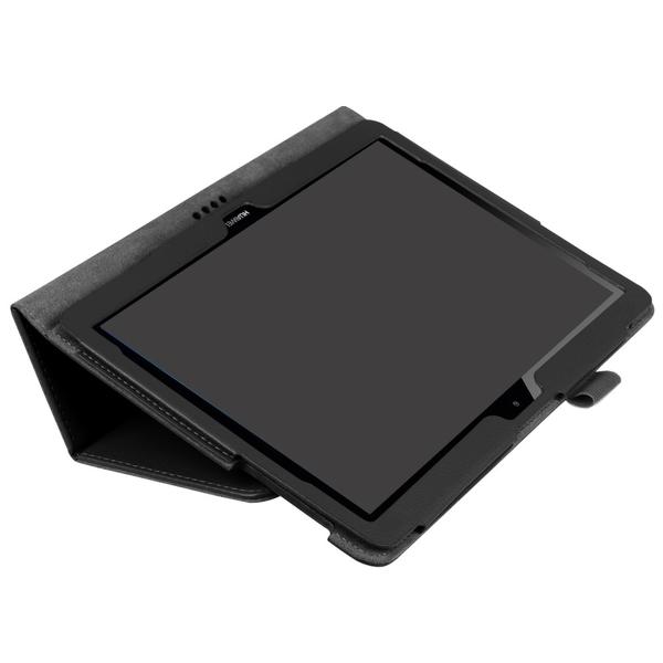 Huawei MediaPad T3 10 - Litchi läderfodral - Svart Black Svart