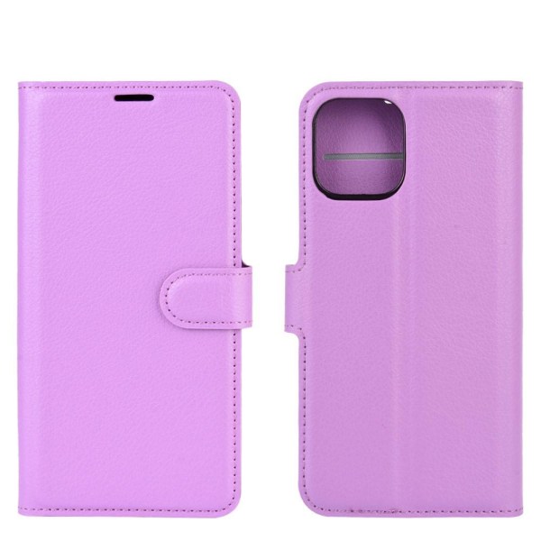 iPhone 12 Pro Max - Litchi Fodral - Lila Purple Lila
