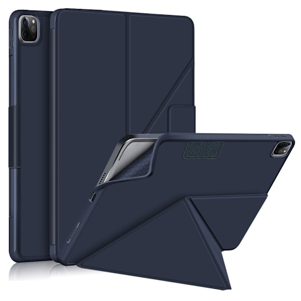 iPad Air 2025-2020 / Pro 11 Fodral Läder Origami Mörk Blå Mörkblå
