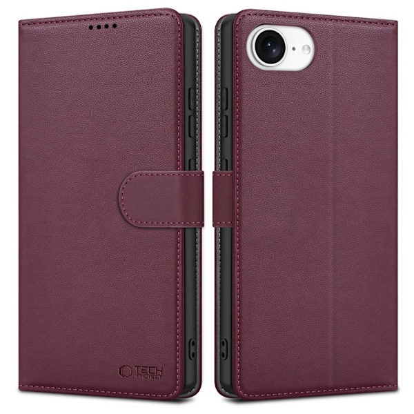 Tech-Protect iPhone 16e Fodral Läder Mulberry