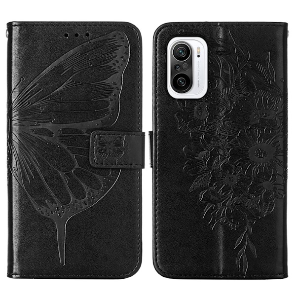 Xiaomi Mi 11i - Butterfly Läder Fodral - Svart Svart