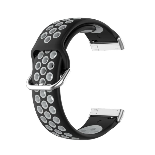 Silikon Träningsarmband Armband Versa 3/Fitbit Sense - Svart/Grå Svart/Grå Svart/Grå