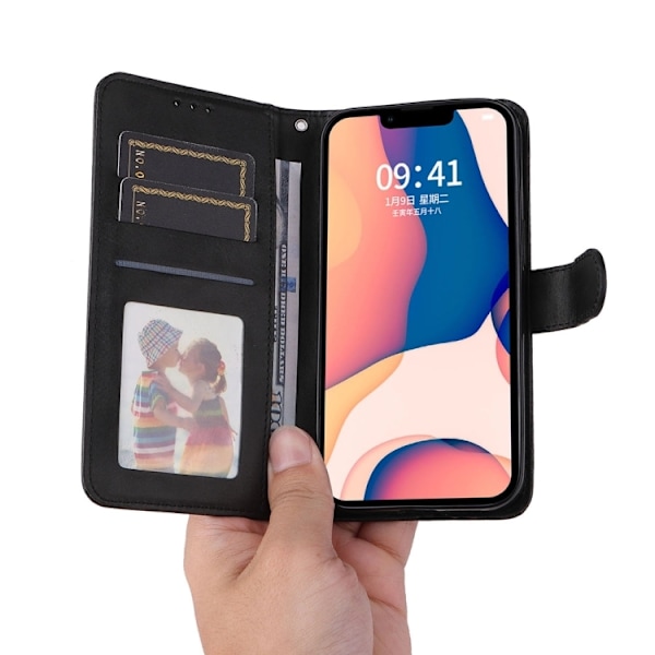 iPhone 14 Pro Fodral Flip Läder Svart