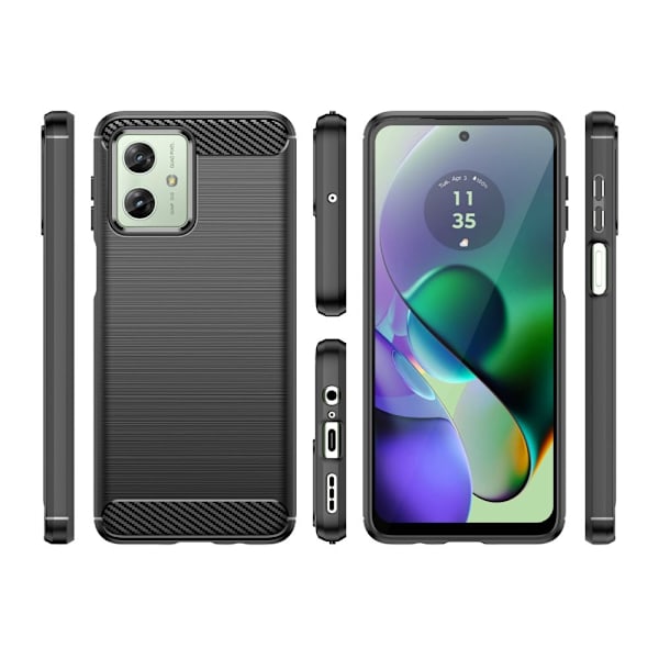 Tech-Protect Motorola Moto G54 5G Skal Borstad Stål Textur Svart