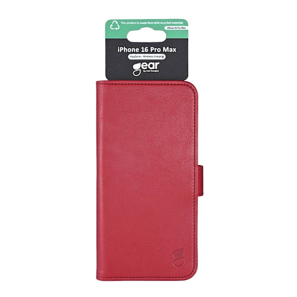 Gear iPhone 16 Pro Max Fodral MagSeries Läder Deep Red