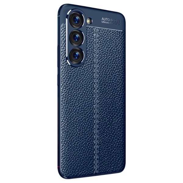 Samsung Galaxy S23 Plus Skal Litchi Textur Blå