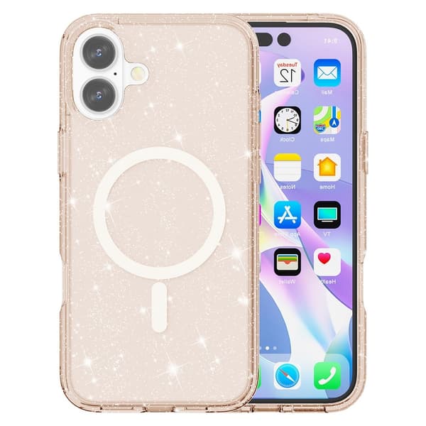 iPhone 17 Skal MagSafe Hybrid Glitter Guld