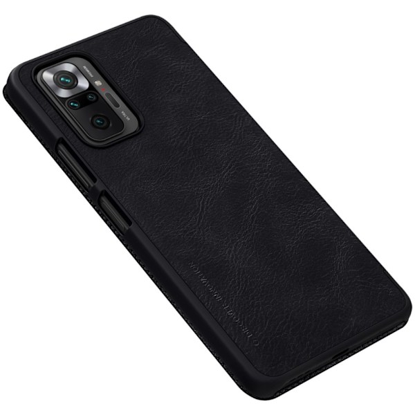 Xiaomi Redmi Note 10 Pro - NILLKIN Qin Läder Fodral - Svart Svart